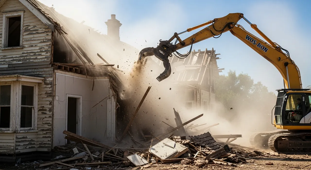 Weatherboard Victorian house demolition