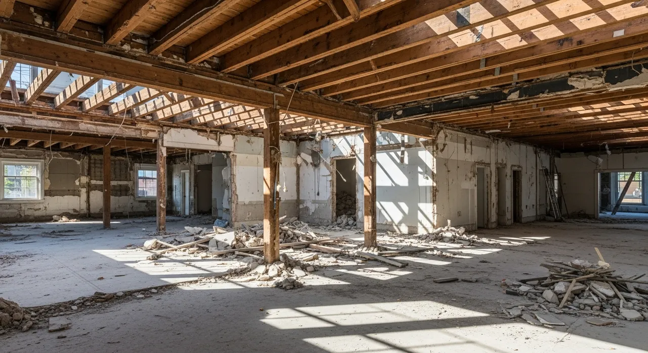 Interior strip out and selective demolition for renovation